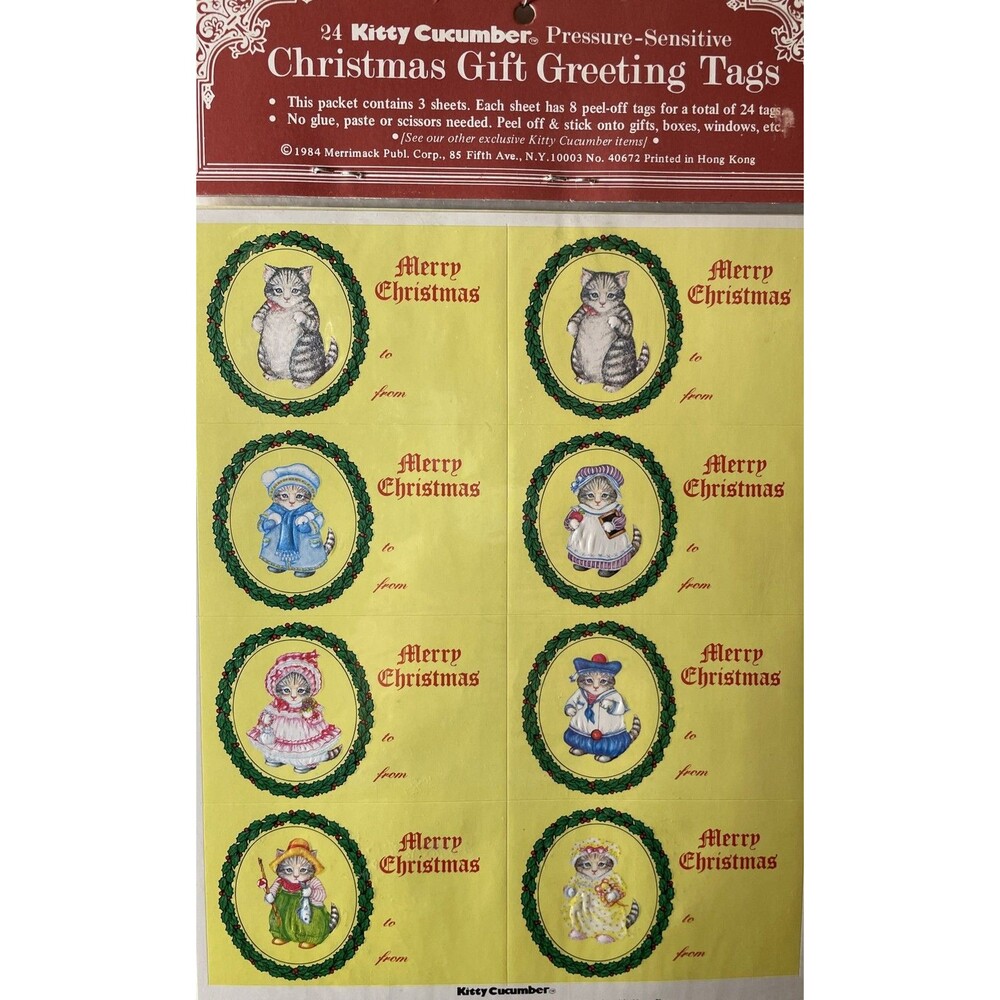 Kitty Cucumber Gift Tags